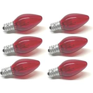 Red Color Night Light Bulb - 6PC