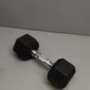CAP 20 LB Rubber Coated Hex Dumbbell Weight, Rubber Free Weights for Home Gym Strength Training, Chrome Handle, Pair