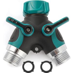 Hose Splitter 2 Way Heavy Duty Y Valve, Spigot Splitter for Garden Hose, Water Hose Y Splitter with 2 Extra Rubber Washers