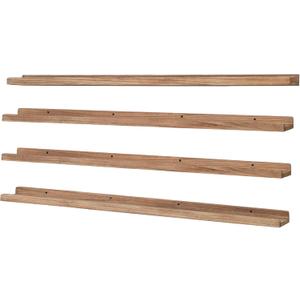 Long Floating Shelves for Wall 47 Inch,Real Wood Picture Ledge Shelf with Lip Set of 4,Photo Frame Storage Display for Living Room Nursery Room Bedroom Bathroom Kitchen Decor(Carbonized Black)