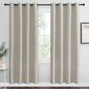 NICETOWN Natural Room Darkening Curtains 78" Long for Boho Farmhouse Home Decoration, Window Treatment Total Privacy Drape Panels for Bedroom Living Room Guest Room (55" Wide, Set of 2)
