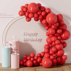 3 x DECOCKRAT 130PCS Red Balloons, Latex Balloons Different Sizes 18/12/10/5 Inch, Helium Balloons with Ribbon, Party Balloon Set for Birthday Wedding Graduation Anniversary Baby Shower Decorations.