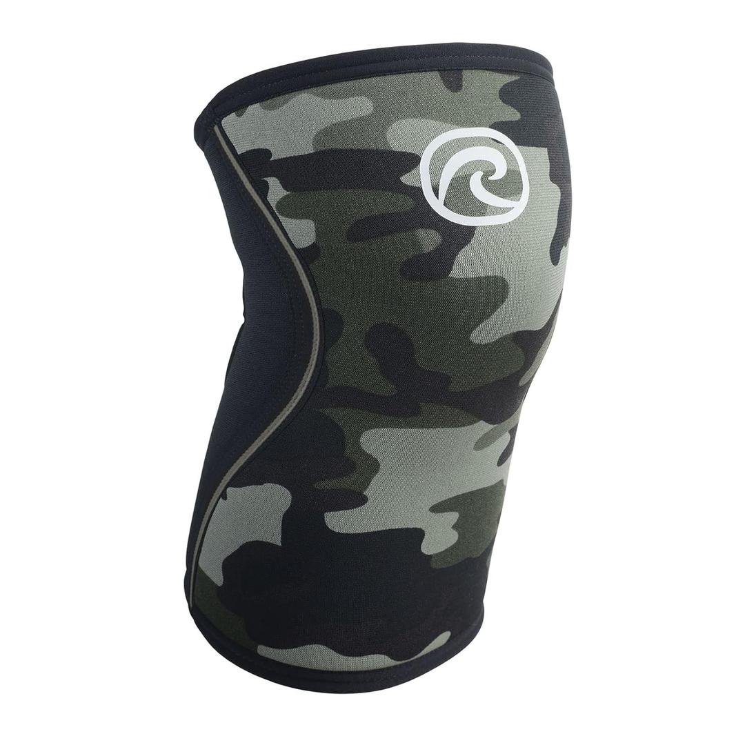 Rehband RX Knee Support for Strength Training & Fitness - 7mm Neoprene Knee Sleeve, Flexible & Non-Slip, Knee Sleeve for Men & Women, Colour:Camo, Size:Large (Camo - 1 Piece)