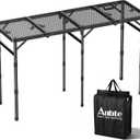 Anbte 4-Fold Grill Table, 3 Adjustable Height Max 27.5", 46" X 16", Black, 45.67"L x 16"W x 27.5"H
