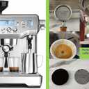 Stainless Steel Naked Bottomless Portafilter - Coffee Portafilter for Breville BES900XL, BES920XL, BES980XL, BES990BSS Espresso Machine - Wooden Handle