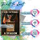 Dragon Signs Bookshelf Decor 5 Signs I'm Probably A Dragon Vintage Wall Art Decor for Home Office Library Cafe Book Lovers 12x16inch