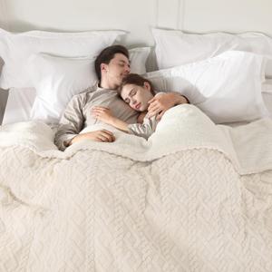 Electric Blanket Queen Size, Heated Blanket with 5 Heat Settings & 10 Time Settings, Super Soft Cozy Sherpa Blanket with Fast Heating for Home Office Use, 84 x 90 Inches, White