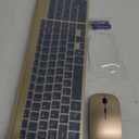 Wireless Keyboard and Mouse Ultra Slim Combo, TopMate 2.4G Silent Compact USB 2400DPI Mouse and Scissor Switch Keyboard Set with Cover, 2 AA and 2 AAA Batteries, for PC/Laptop/Windows/Mac - Gold Black