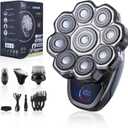 2025 New 9D Head Shavers for Bald Men, 5-in-1 Electric Razor Bawldy 9.0 Floating Pro Ultra Groomie Shaver IPX6 Waterproof with LCD Display Type-C Rechargeable Wet Dry Use Grooming Kit