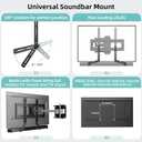 HCMOUNTING Soundbar Mount Bracket, Sound Bar Mounts Under TV or Above TVs Fits Most Sound Bars Up to 20 Lbs, Soundbar TV Mount with 180 Adjustable