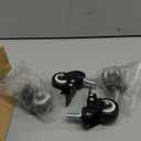 2" Stem Caster Wheels with Safety Dual Locking 600Lbs Heavy Duty Threaded Stem Casters No Noise Swivel Castors with Brakes 3/8"- 16 x 1 (Set of 4)