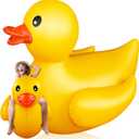 Hungdao 5 Feet Giant Inflatable Duck Huge Rubber Duck Large Blow up Inflatable Pool Float for Adult Summer Beach Swimming Pool Party Decoration (Yellow)