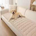 Smiry Couch Cover for Dogs Washable, Non Slip Fuzzy Pet Couch Covers for 3 Cushion Sofa Pet Friendly, Thick Soft Sofa Slipcovers Cushion Protector (Apricot, 27.6" x 88")