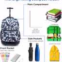 J World Sunrise Kids Rolling Backpack for Girls Boys. Roller Bookbag With Wheels For School, Camo