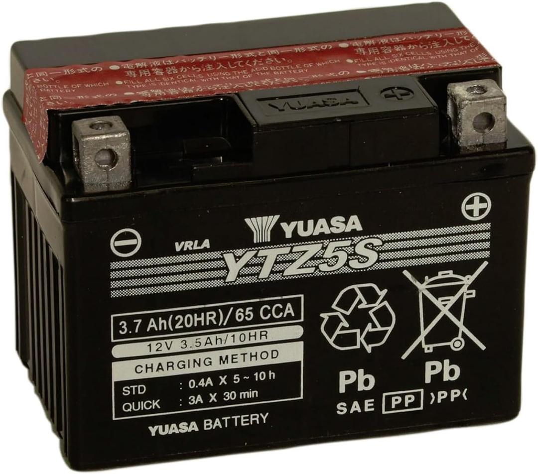 Yuasa YUAM62TZ5 YTZ5S-BS Maintenance Free YTZ High Performance AGM Battery with Acid pack