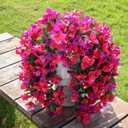 Faux Bougainvillea Artificial Flowers Plants for Outdoors Outside Decoration, 2pcs Fake Flowers Silk Long Trailing Vines UV Resistant Realistic for Front Door Porch Planter Urn Patio Balcony Yard, Mix