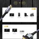 Capshi HDMI A to DVI Adapter Cable 6FT, High-Speed Gold-Plated Plug and Play Bi-Directional Nylon Braid 1080p, DVI to HDMI Adapter for Televison/Monitor/Video Card/Graphics Card (6feet)