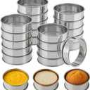 EupHHonycs 20 Pieces Crumpet Rings 3 Inch Inside Non-Stick English Muffin Rings Stainless Steel Double Rolled Metal Baking Tart Ring Molds for muffins, pancakes