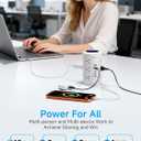 Tower Power Strip with 1 Dedicated PD 20W Fast-Charging Port, 12 Outlets, 5 USB Ports (3 USB-C), 1800J Protector, Desk Charging Station for Multiple Devices,10FT Extension Cord, Home Office Essentials