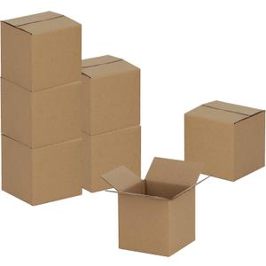 4x4x4 inches Shipping Boxes 50 Pack, Kraft Corrugated Small Cardboard Boxes for Mailing Packing, Brown