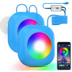 LyLmLe LED Pool Lights for Aboveground Pool 50W 2 in 1 Double Lamp, Magnetic Underwater Lights with Timer & APP Control, IP68 Waterproof for Ingroundpools (Blue)
