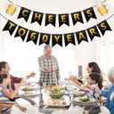 2 x Beer 60th Birthday Banner - Happy 60th Birthday Banners Decorations Pre-Strung Cheers to 60 Years Paper Graland Aniversary Party Supplies for Men Women (Black Gold)