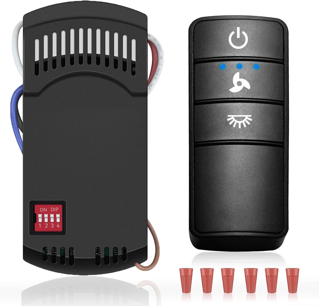 Hampton Bay Ceiling Fan Remote, Universal Ceiling Fan Remote Control Kit, 3-Speed, Light Dimmer, Time Delay, Replacement for Hampton Bay Home Decorators Collection Hunter KUJCE10318, 2AAZPHD3/HD3