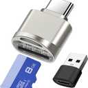 2 x Micro SD Card Reader, USB C to SD Card Reader, Type C TF Memory Card Reader with USB C to USB Adapter, Mepsies USB OTG Card Reader Compatible with iPhone 17/16/15, Galaxy Phones, iPad, MacBook, Laptop