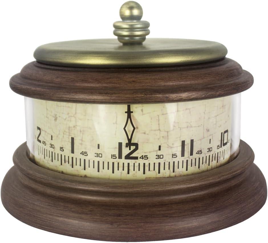 Presentime & Co. Louis XVI Mantel Clock, Desk & Shelf Clock, Retro Tabletop Clock for Living Room, Bedroom, Shelf Decoration, Fireplace, Farmhouse Decor, Walnut Brown Finish.