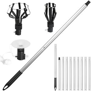 Uniarmoire 12FT Lightbulb Changer for High Ceilings, High Reach Light Bulb Changer,Light Bulb Changer with Pole Extension,Baskets and Suction Cup, Bulb Removal Tool