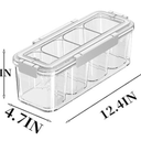  Divided Condiment Tray with Lid and Handle 4 Compartment Snackle Box Container Portable Fruit Serving Tray Stackable Travel Snack Platters for Fruit,Veggie,Salad,Nut,Candy