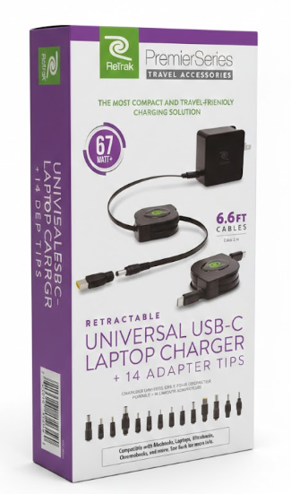 Retractable Universal USB C Laptop Charger