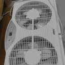 shinic Twin Window Fan, 9-Inch Blades Reversible Airflow, Thermostat Control, 3 Speeds, 3 Functions, 23.8"-37" Expandable Width, Window Exchaust Fans for Home Bedroom, ETL Certified, 23.8"W x 4.0"D x 12.2"H