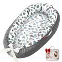 Baby Lounger - 100% Cotton Baby Lounger for Newborn with Lounger Cover, Portable Baby Nest for Home and Travel, Waterproof Lining, Newborn Babies Essentials Gifts