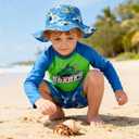 Boys Swim Sets Kids Rash Guard Long Sleeve Swimsuits Boys Quick Dry Bathing Suit  (Green, 10-11Y)