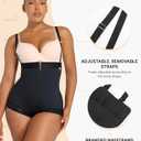 SHAPELLX Fajas Colombianas Shapewear for Women Tummy Control Postpartum Body Shaper Butt Lifting Open Bust Bodysuit (Black, XXL)