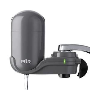 PUR PLUS Faucet Mount Water Filtration System, Gray with 2 Mineral Core Filters