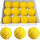 Bkkack Pitching Machine Baseballs - 12 Pack Yellow Dimpled Baseballs, 9-Inch for Hitting and Fielding Practice