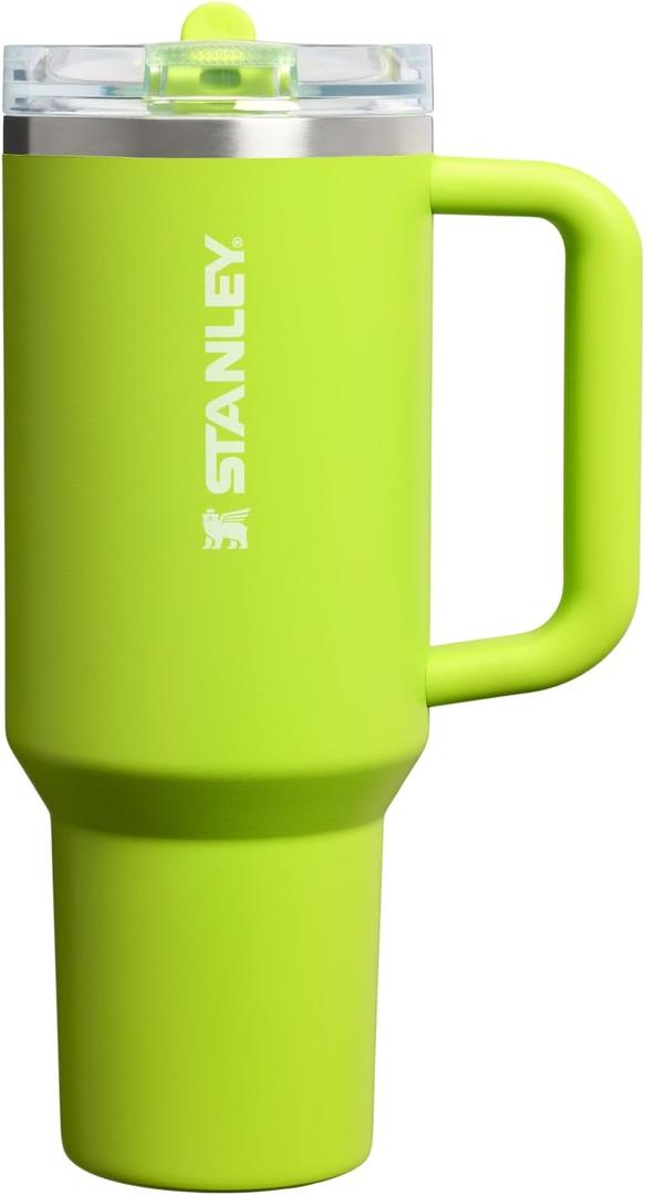 STANLEY Quencher ProTour Flip Straw Tumbler with Leakproof Lid | Built-In Straw & Handle | Cupholder Compatible for Travel | Insulated Stainless Steel Cup | BPA-Free (40 Ounces, Chartreuse)