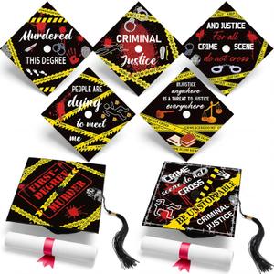 Feifeiya 14 Pcs Graduation Cap Topper Sticker Criminal Justice Law Design Motivational Inspirational Cap Topper Decal Bible Grade Hat Quote Decal Card Stock for Graduation Hat Accessories Supplies