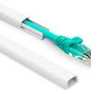 One Cord Cover Wall 153in(9X L17in), Mini Wire Hider, Self-Adhesive Wire Cover for Hiding Speaker Wire, Baby Monitor Cord - Paintable Wire Channel for Cable Concealer, W0.5in H0.3in, CMR05 White