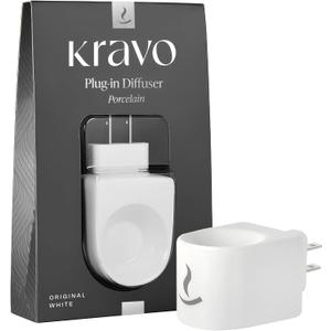 Kravo Essential Oil Porcelain Diffuser  Original White | Electric Plug-in Aroma Diffuser with Adjustable | Fragrance Oil Scent Diffuser for Home, Bedroom, Office