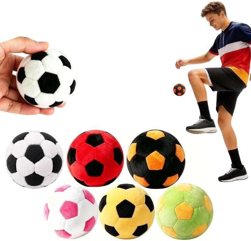 6 Pack Soccer Footbag Balls Soft Plush Fleece Juggling Bags for Adults & Kids Durable 32-Panel Spiral Design Ideal for Foot Coordination, Outdoor Play, Party Favors & Stress Relief.