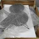 Large Modern Abstract Metal Wall Art, Black and Gold Geometric Circles Wall Decoration, Contemporary Home Decor, 59 x 24 inches Wall Art for Living Room/Dinning Room/Bedroom/Entryway/Kitchen/Office