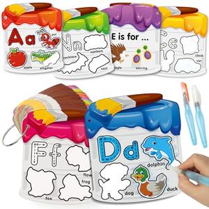 Coogam Water Painting Cards with Learning Alphabet, Reusable Aqua Painting Doddle Vocabulary Flash Cards, ABC Words Learning Educational Montessori Toy Gift for 3 4 5 Year Old Kids