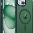 zapica Magnetic for iPhone 15 Case & iPhone 14 Case, [Compatible with MagSafe] [Military Grade Drop Protection] Translucent Matte Shockproof Anti-Scratch Phone Cover, Forest Green