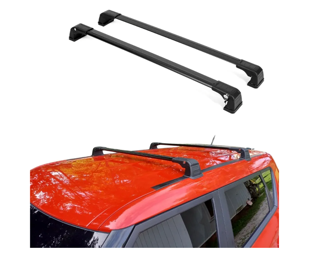 Erkul Heavy Duty 220lb Roof Rack Cross Bars for Kia Soul 2014-2019 | Aluminum Crossbars with Anti Theft Lock for Rooftop | Compatible with Fixed Points Roofs - Black