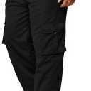 MLDRA Men's Cargo Pants Sweatpants Jogger Work Trousers Relaxed Fit Loose Casual Lightweight Slacks with Multi Pockets Black
 Medium.