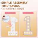 Marquee Numbers 16 Light up Numbers 4ft, Pre-Cut Foam Board Kit with Light Bulbs for Sweet 16 Party Decorations, 16th Birthday Decorations for Girls Boys Assembly Required