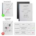 Case for Remarkable 2 Tablet, Multiple Angle, Stylus Holder, Includes a Screen Protector, Lightweight Protective Cover for Remarkable 2 Paper Tablet 10.3 Inch(2020 Released).Black (One Size)